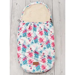 Универсальный меховой конверт AmaroBaby Little Traveller Цветы 145х45  см