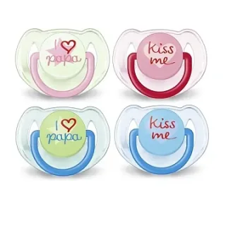 Силиконовaя пустышкa Philips Avent I Love Papa, 6-18 мес., 86177, 2 штуки