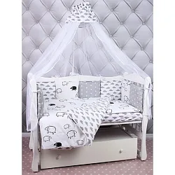 Универсальный комплект постели в кроватку AmaroBaby Good Night, 19 предметов
