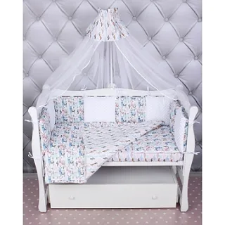 Бортик WB в кроватку AmaroBaby Ламы, 12 подушек