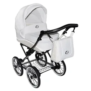 Детская коляска Nastella Luxe Eco 2 в 1, экокожа, шасси Black
