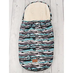 Универсальный меховой конверт AmaroBaby Little Traveller Милитари 145х45 см