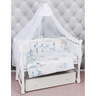 Комплект Premium в кроватку AmaroBaby Фантазия, 18 предметов (6+12 бортиков), сатин
