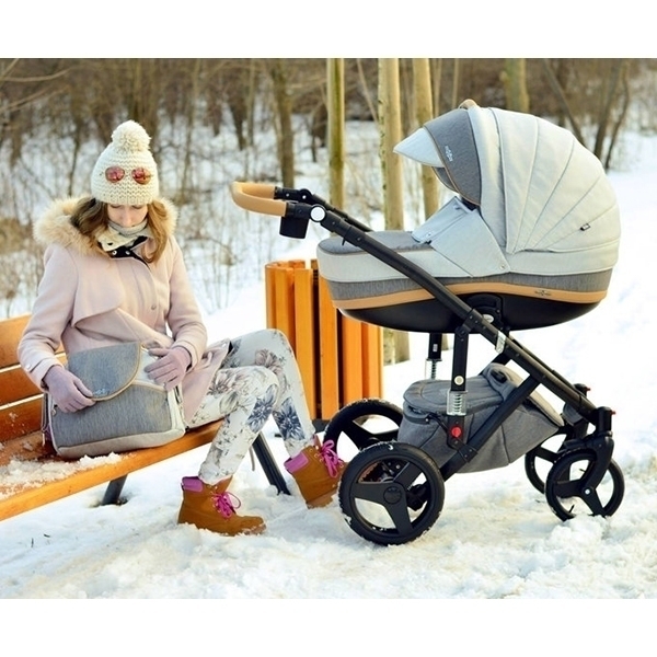 Детская коляска BeBe-Mobile Movo A 3 в 1, ткань+эко-кожа фото 14