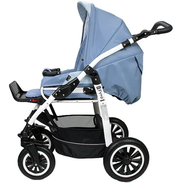 Детская коляска Jedo Memo Fyn 4DS EX 2 в 1, эко-кожа, шасси белое Bealy фото 2