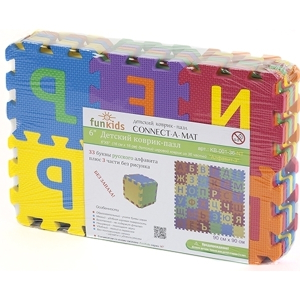 Игровой коврик-пазл Funkids 6" Алфавит-3 с русским алфавитом KB-001-36-NT, 36 плит фото 3