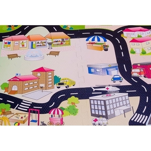 Игровой коврик-пазл с дорогами Funkids 12" Город-2 KB-H62-NT, 9 плит фото 5