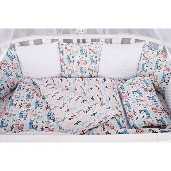 Комплект постели WB Premium в кроватку AmaroBaby Ламы, 15 предметов, бязь фото 6