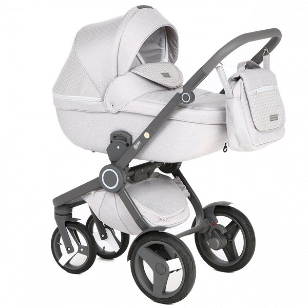 Детская коляска Adamex Elsa 2 в 1, ткань+эко-кожа - Фото