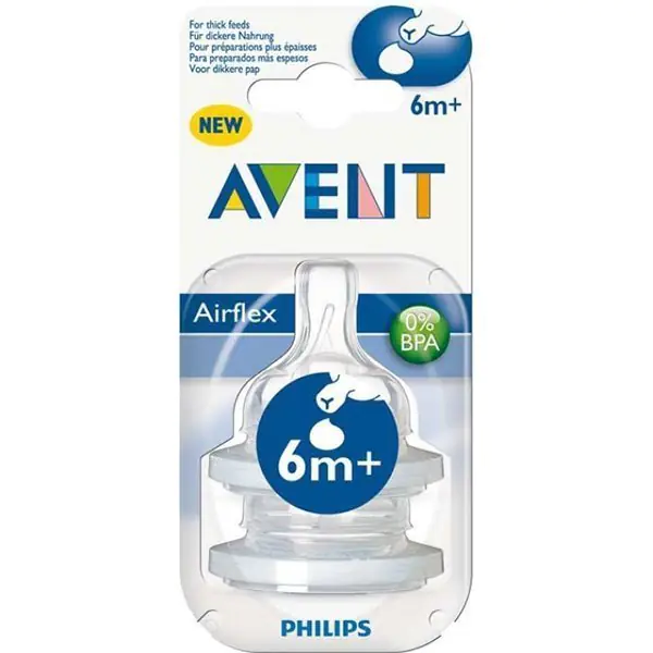 Соска Philips Avent силиконовая для густых жидкостей SCF636/27 2 шт от 6 мес фото 1