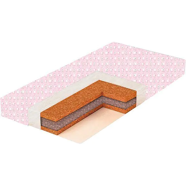 Детская кроватка Bambola СL-12 Матрас кокосовый в Coir Light 12 см бязь 60х120 — как выглядит в жизни
