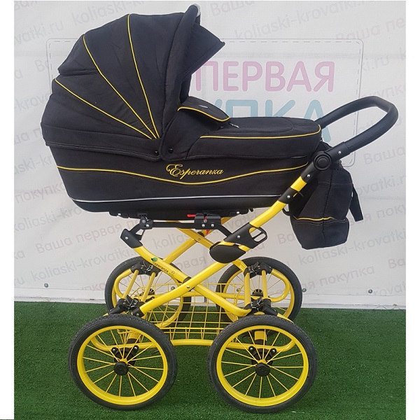 Детская коляска Esperanza Classic Leatherette 2 в 1 (100% замшевая ткань -Большие колеса) - Фото