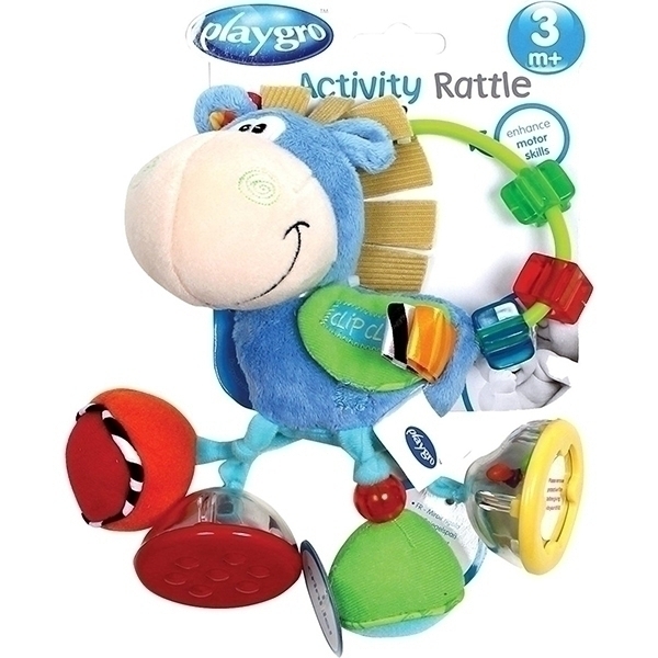 Мягкая игрушка-погремушка Playgro Ослик 0101145 — как выглядит в жизни