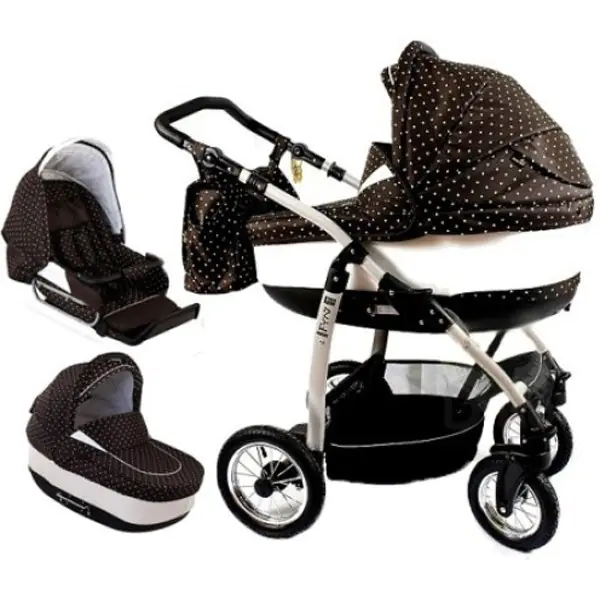 Детская коляска Jedo Memo Fyn 4DS JSE 2 в 1, ткань+эко-кожа, шасси белое Bealy фото 1