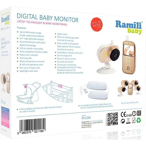 Видеоняня с двумя камерами и монитором дыхания Ramili Baby RV1200X2SP — как выглядит в жизни
