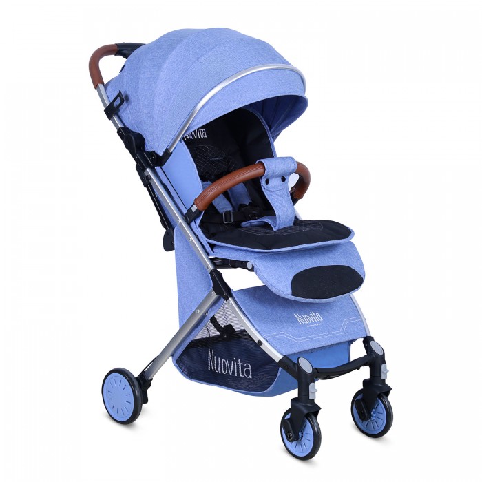 Детская прогулочная коляска Nuovita Giro Lux на серебряной раме - Фото