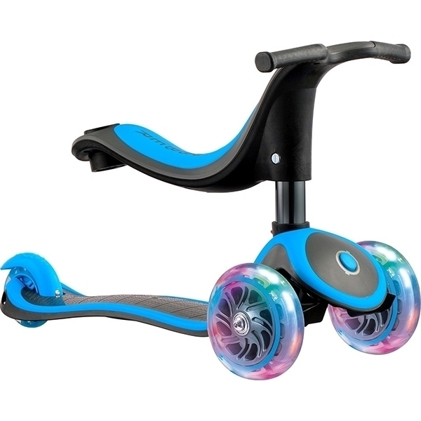 Трехколесный самокат-беговел Globber Evo 4 в 1 Plus 454 с подножками и 3 светящимися колесами фото 6