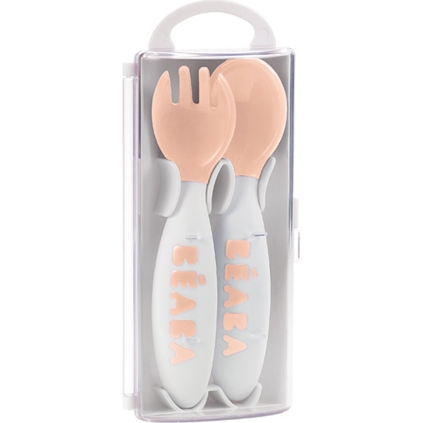 Набор детской посуды: эргономическая ложка и вилка Beaba Set of 2 Age Fork - Фото