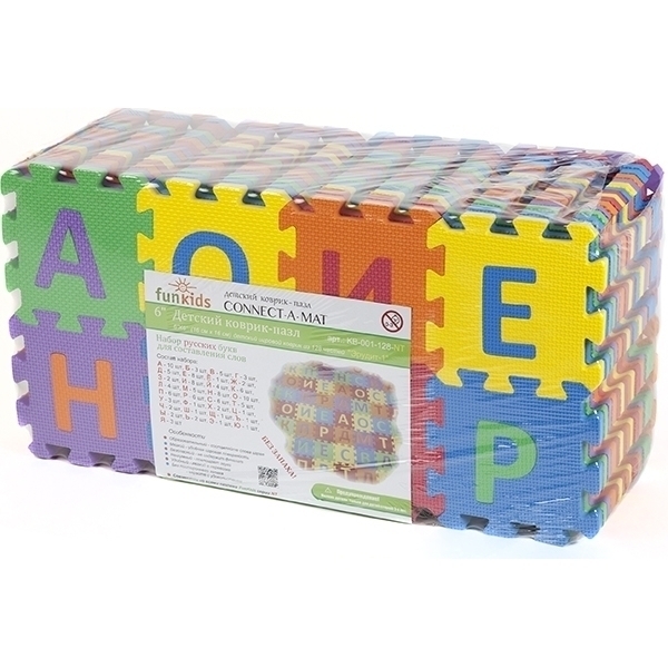 Игровой коврик-пазл Funkids 6" Эрудит-1 с набором русских букв KB-001-128-NT, 128 плит фото 6