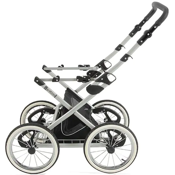 Детская коляска Jedo Classic Bartatina Elegance Alu Plus LC 2 в 1, стразы, амортизация на ремнях, черное шасси фото 1
