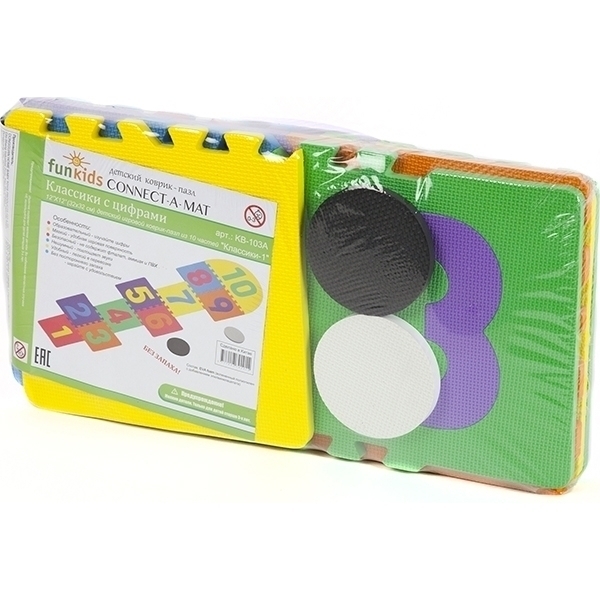 Игровой коврик-пазл Funkids 12" Классики-1 KB-103A с цифрами, 10 плит фото 2