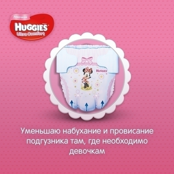 Подгузники для девочек Huggies Ultra Comfort 4, 8-14 кг, 19 штук фото 4