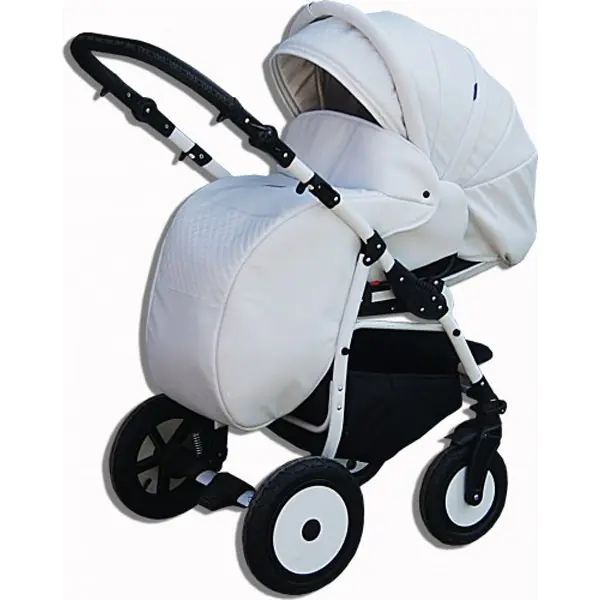Детская коляска Esperanza Victoria Leatherette кожа 2 в 1 Цвет рамы - Бежевый поворотная фото 4