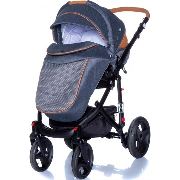 Детская коляска BeBe-Mobile Movo A 3 в 1, ткань+эко-кожа фото 2