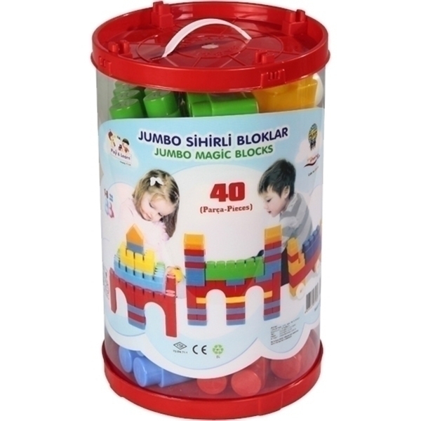 Конструктор Pilsan Jumbo 40 деталей в ведре, 03-216 — как выглядит в жизни