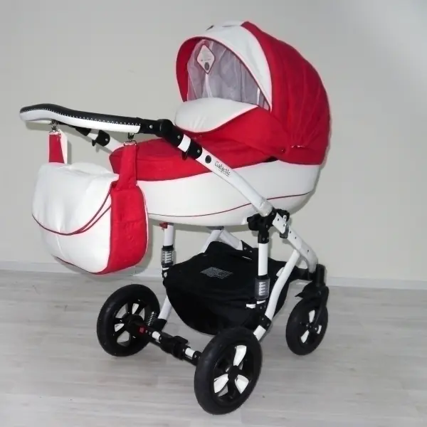 Детская коляска Adamex Galactic Eco 2 в 1, 50% эко-кожа фото 3