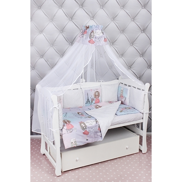 Комплект Premium в кроватку AmaroBaby Little Crystal, 19 предметов (7+12 бортиков), поплин фото 1
