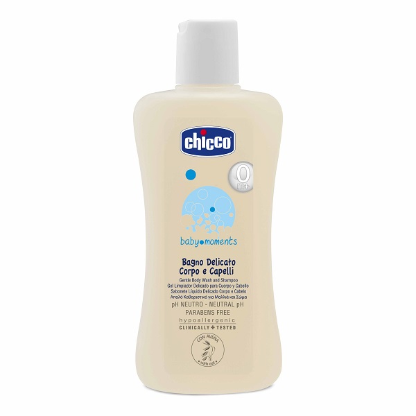 Мягкое моющее детское средство для волос и тела Chicco Baby Moments 320615022, 0 мес.+, 200 мл фото 1
