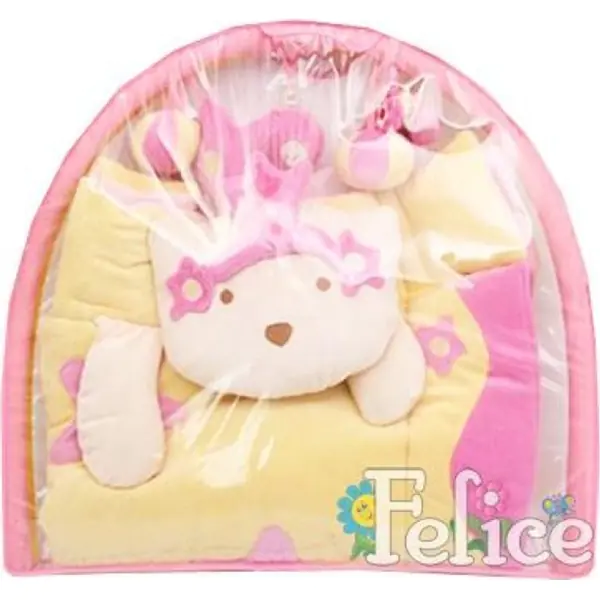 Детский музыкальный коврик Felice F Котёнок, механич. мобиль, подушка-котёнок, игровые дуги + игрушки, 110 х 110 х 45 см, арт. 05FS фото 1