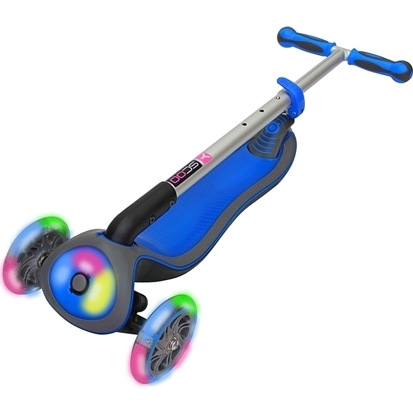 Трехколесный самокат Globber Elite FL My Free Fold Up 449 со светящимися колесами и платформой фото 4