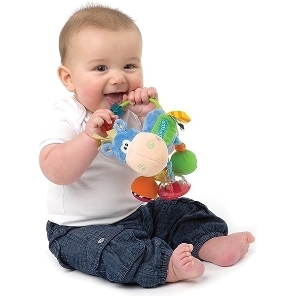 Мягкая игрушка-погремушка Playgro Ослик 0101145 — как выглядит в жизни