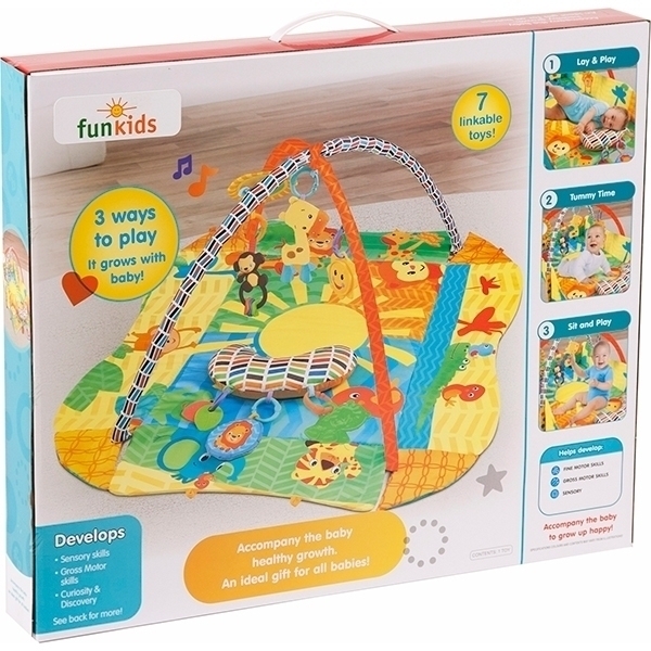 Развивающий коврик для новорожденного Funkids 3 Ways To Play с бортиками фото 7