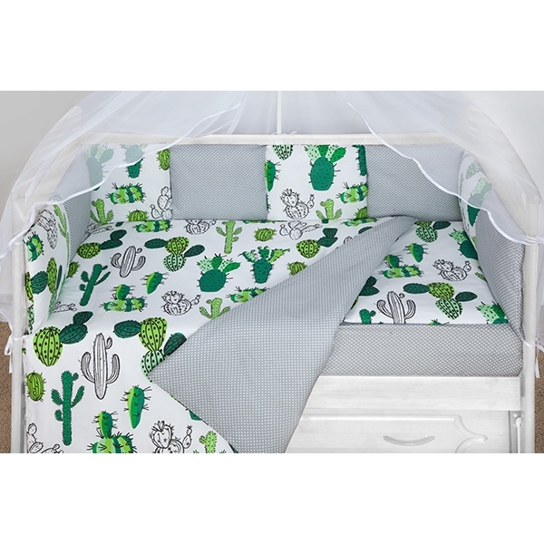 Комплект постели WB Premium в кроватку AmaroBaby Кактусы, 15 предметов, бязь фото 4