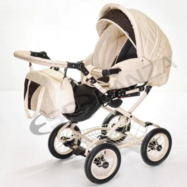 Детская коляска Esperanza Victoria Prestige 2 в 1 Цвет рамы - Бежевый - Маленькие колеса фото 11
