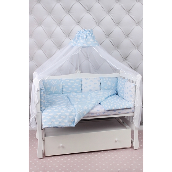 Бортик в кроватку AmaroBaby Воздушный, 12 подушек, бязь фото 2