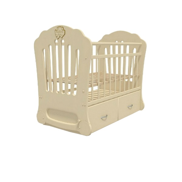 Детская кроватка Baby Elite Мишка с бантом поперечный маятник - Фото
