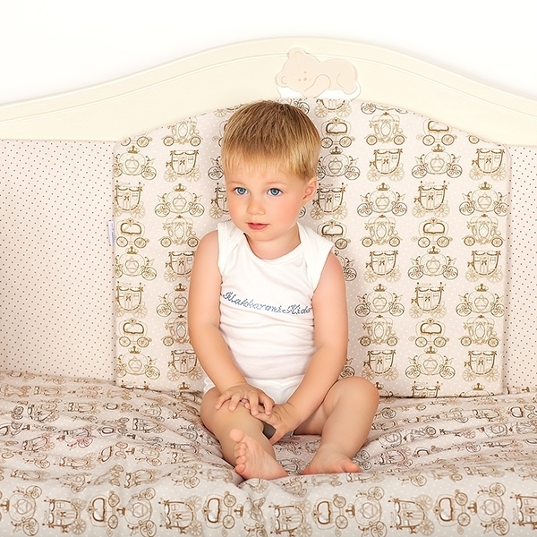Постельное белье в кроватку Makkaroni Kids Карета с выбором бортиков, 6 предметов фото 1
