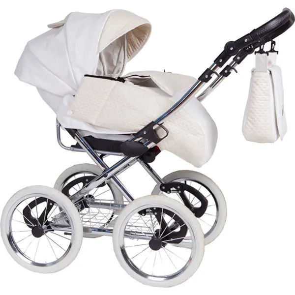 Детская коляска Nastella Luxe Eco 3 в 1, эко-кожа, шасси White фото 9