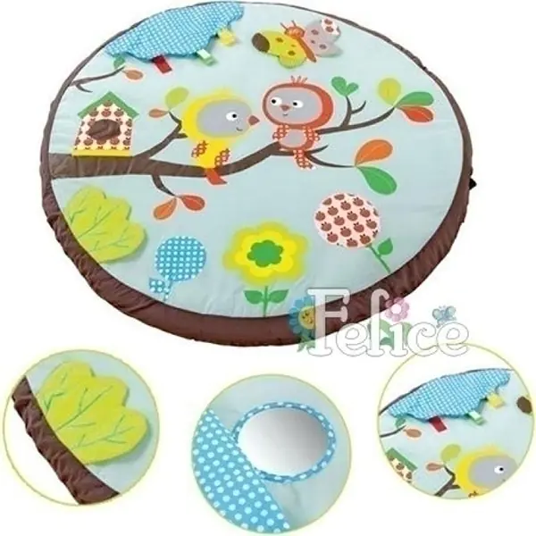 Детский коврик Felice F Птицы на Ветке с игровыми дугами и игрушками, 95 х 95 х 45 см, арт. 12FS — как выглядит в жизни