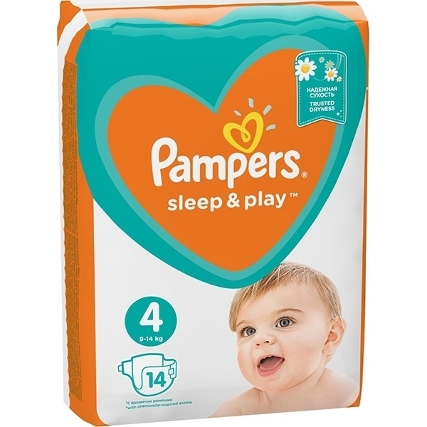Детские подгузники Pampers Sleep&Play 4, 9-14 кг, 14 штук фото 1
