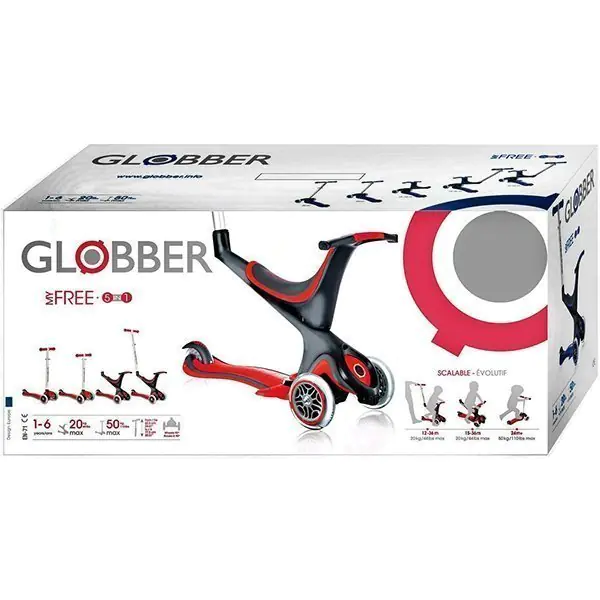 Самокат Y-Scoo RT Globber My free Seat 5 с 1 с подножками и блокировкой колес фото 26