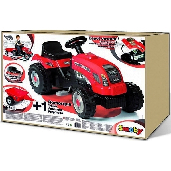 Трактор Smoby GM Bull+remorgue rouge 33045 фото 2