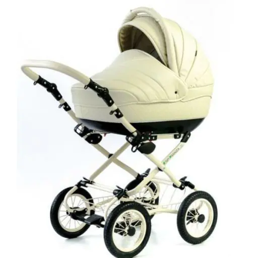 Детская коляска Esperanza Victoria Leatherette кожа 2 в 1 Цвет рамы - Черная поворотная фото 14