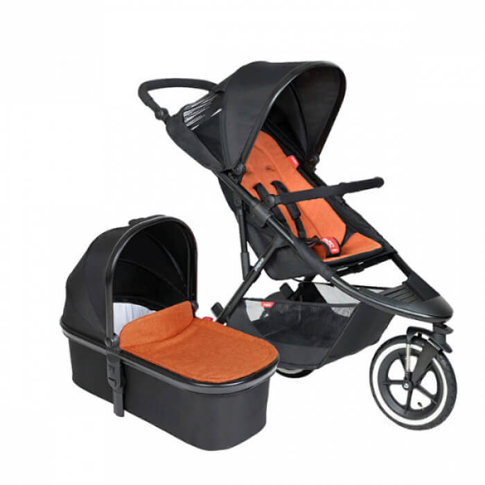 Детская коляска Phil and Teds Sport, прогулка+блок для новорожденных, 2 в 1 - Фото