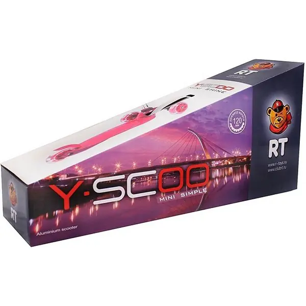 Самокат Y-Scoo Mini A-5 Simple с цветными колесами фото 8