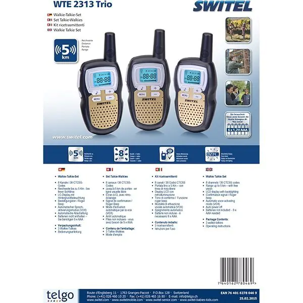 Рация Switel WTE 2313 (5км, функция автоматической активации) — как выглядит в жизни